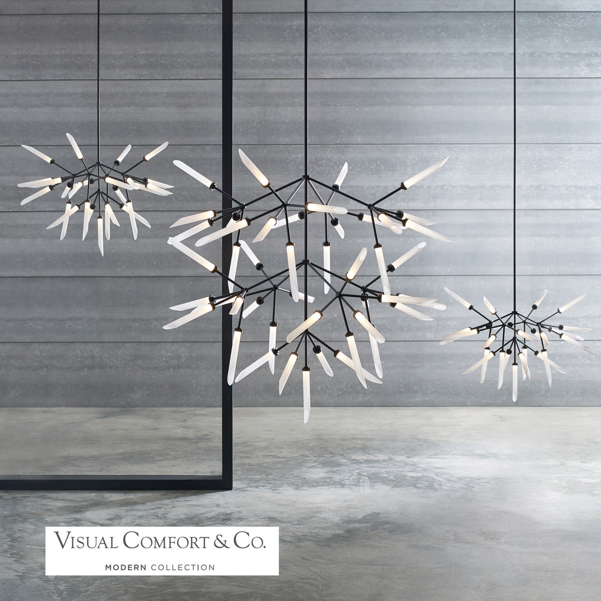 Spur Chandelier, 25-Light, 2-Tier, LED, Matte Black, Glass, 37.5"W (700SPRFB-LED927 70PD8XM)