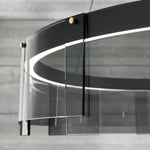 Stratos Chandelier, 1-Light, LED, Black, Transparent Glass, 30.75"W (700STR30KB-LED927 70E7HTX)