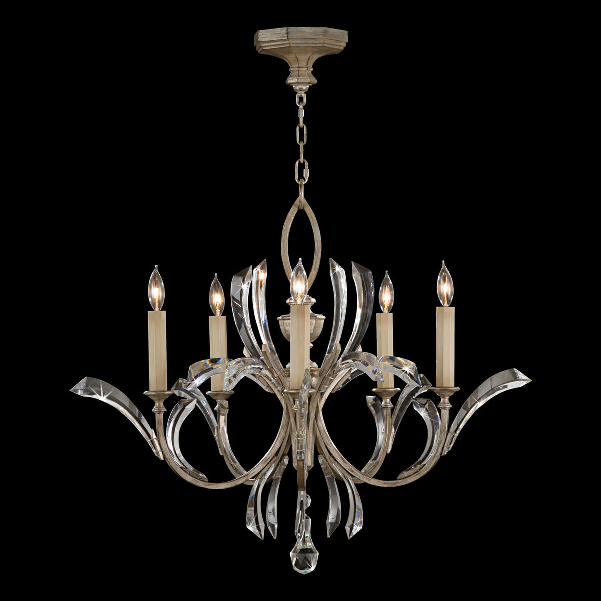 BEVELED ARCS 36" W Round Chandelier
