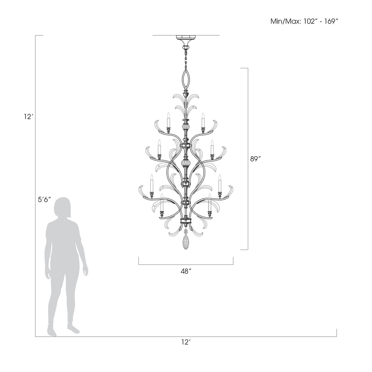BEVELED ARCS 48" W Round Chandelier