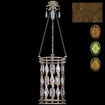 Six-Light Lantern in Venerable Bronze Patina Finish with Multi-Colored Crystal Gems