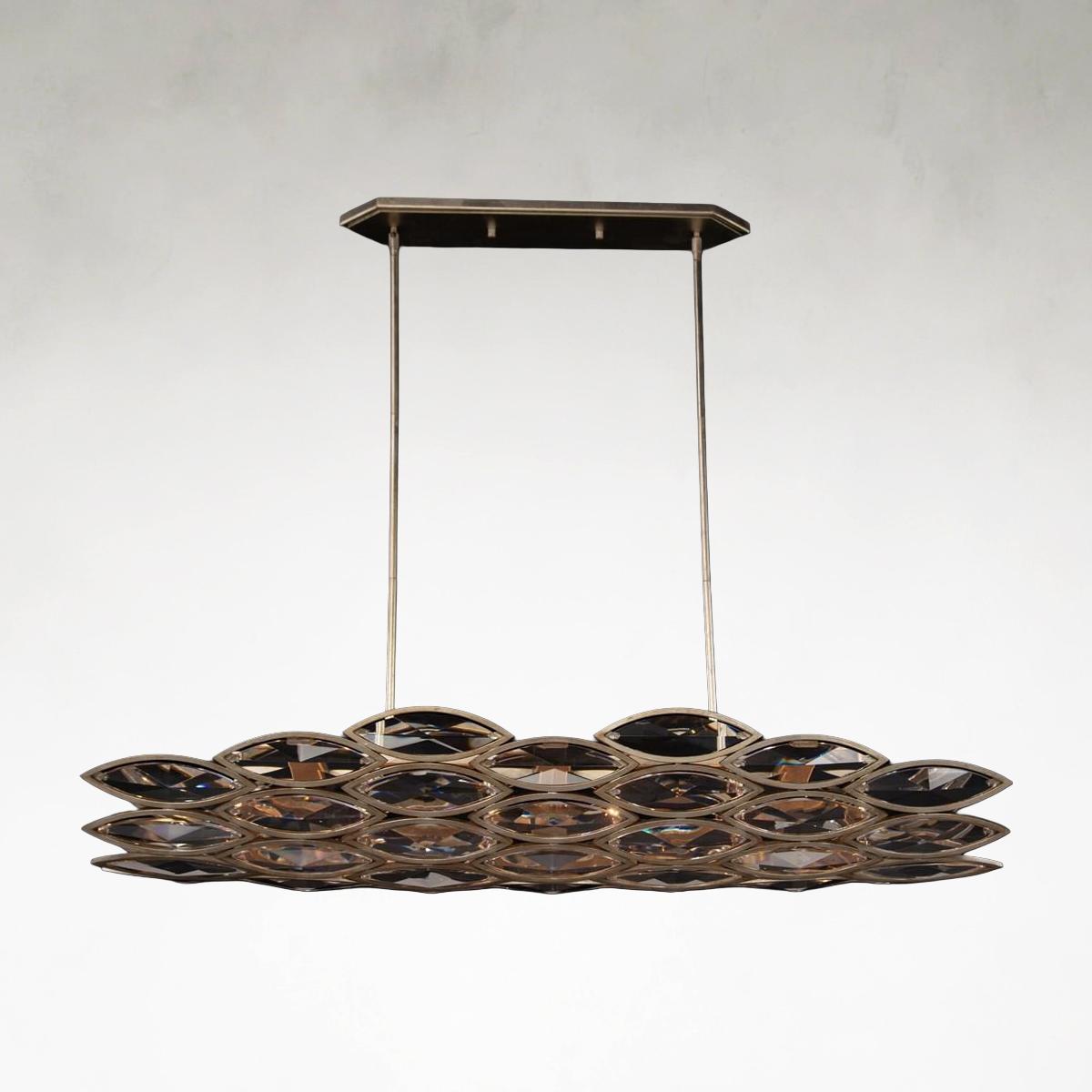 Petaline Six-Light 59.5 Inch Linear Chandelier Ceiling Fixture