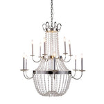 Silver Nickel 39-Inch 12-Light Chandelier