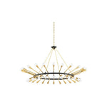Bailey Street Home - 72-BEL-4637801 - Sputnik 48 Light Conical Arms Chandelier in Genuine Polished Brass with Opal Glass Globes 56 inches W x 26.75 inches H