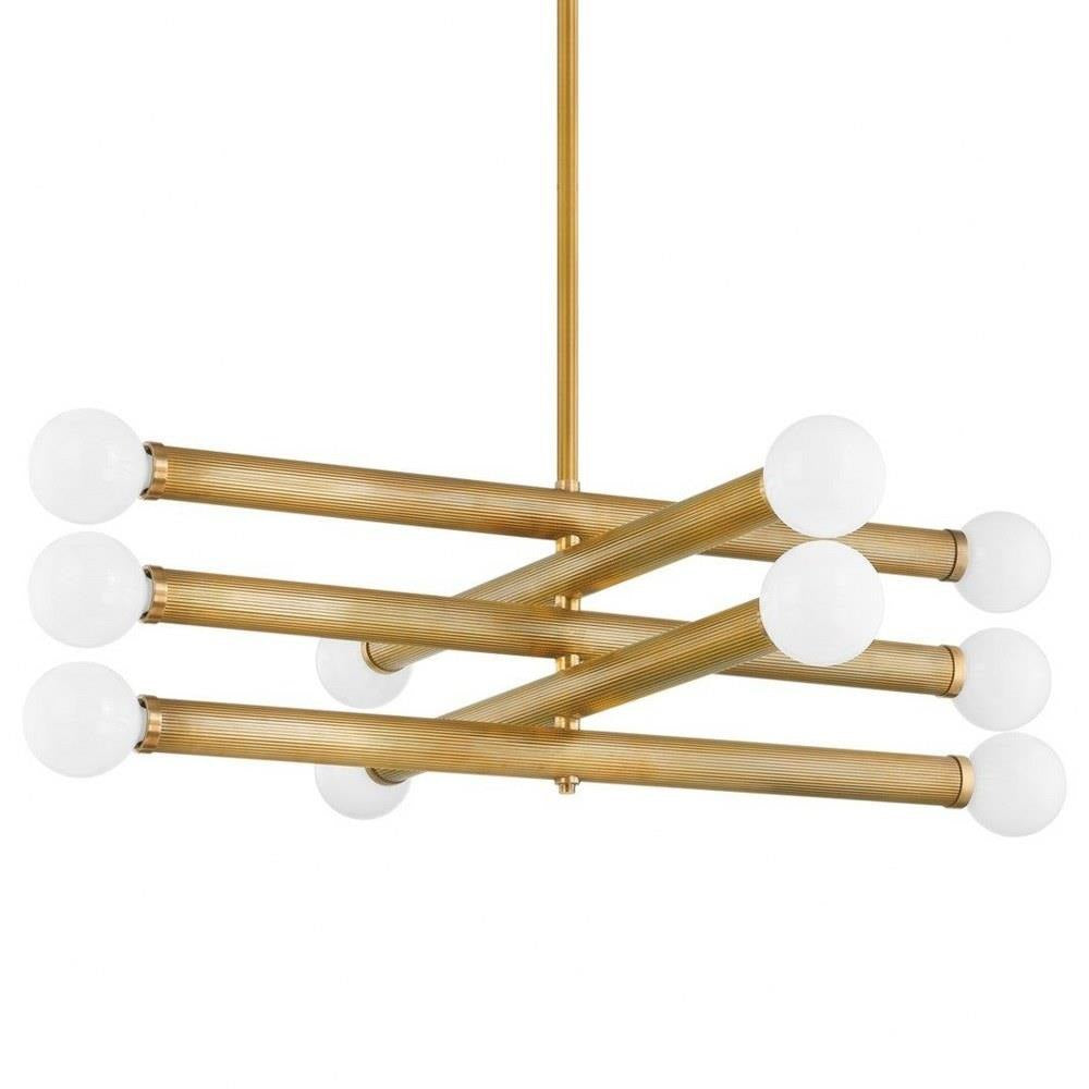 Bailey Street Home - 72-BEL-5097341 - Junction Terrace - 10 Light Chandelier In Modern Style-16 Inches Tall and 50 Inches Wide