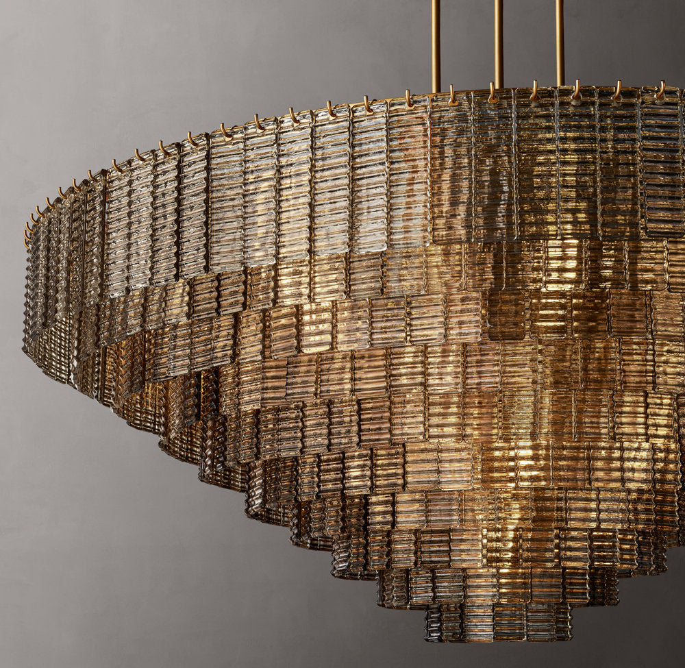 Sirene Smoke Glass Round Chandelier 65"