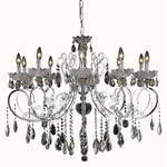 Aria Chrome Ten-Light Chandelier with Clear Elegant Cut Crystals