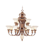 Savannah Venetian Patina Twelve-Light Chandelier