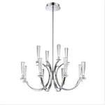 Chrome 12 Light Chandelier with Clear Glass Shade