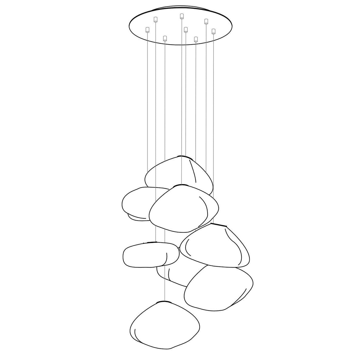 Blown Glass Random Pendant Light