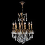 12-Light Antique Bronze Finish with Clear-Crystals Chandelier