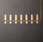 Ravelle Linear Milk Glass Chandelier 59"