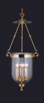 Jamestown Chandelier, 6-Light, Polished Brass, Clear Glass Urn Shade, 20"W (7406 PB R8MK)