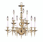 Jamestown Chandelier, 6-Light, Polished Brass, Clear Glass Urn Shade, 20"W (7406 PB R8MK)