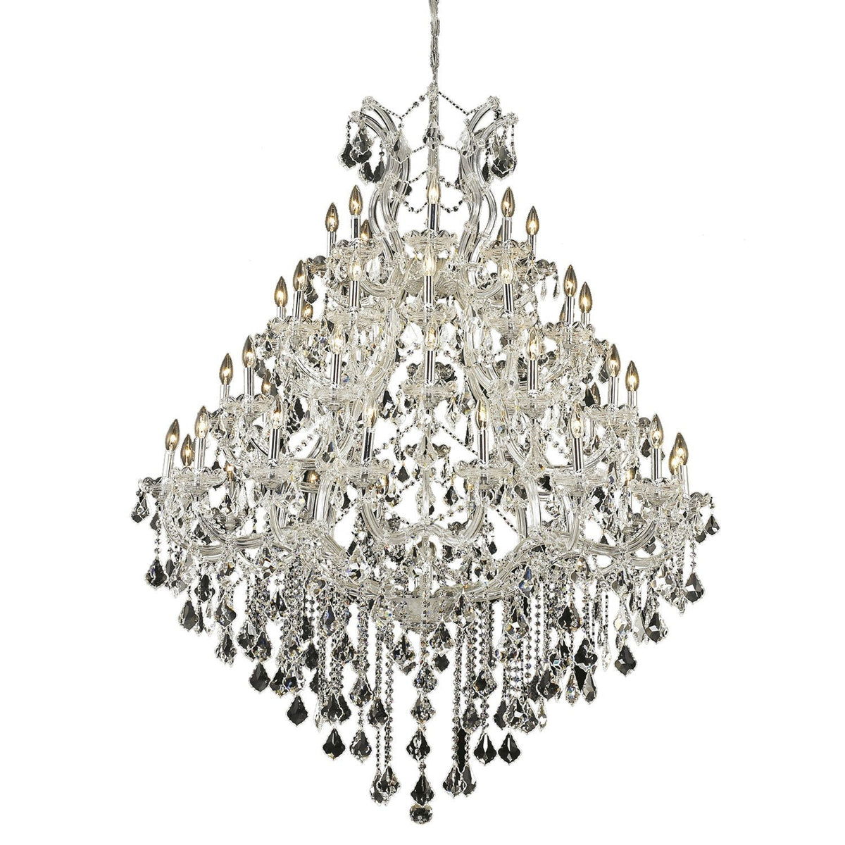 Maria Theresa Chrome Forty-Nine Light 46-Inch Chandelier with Royal Cut Clear Crystal