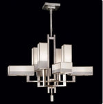 Silver Eight-Light Chandelier in Warm Muted Silver Leaf Finish