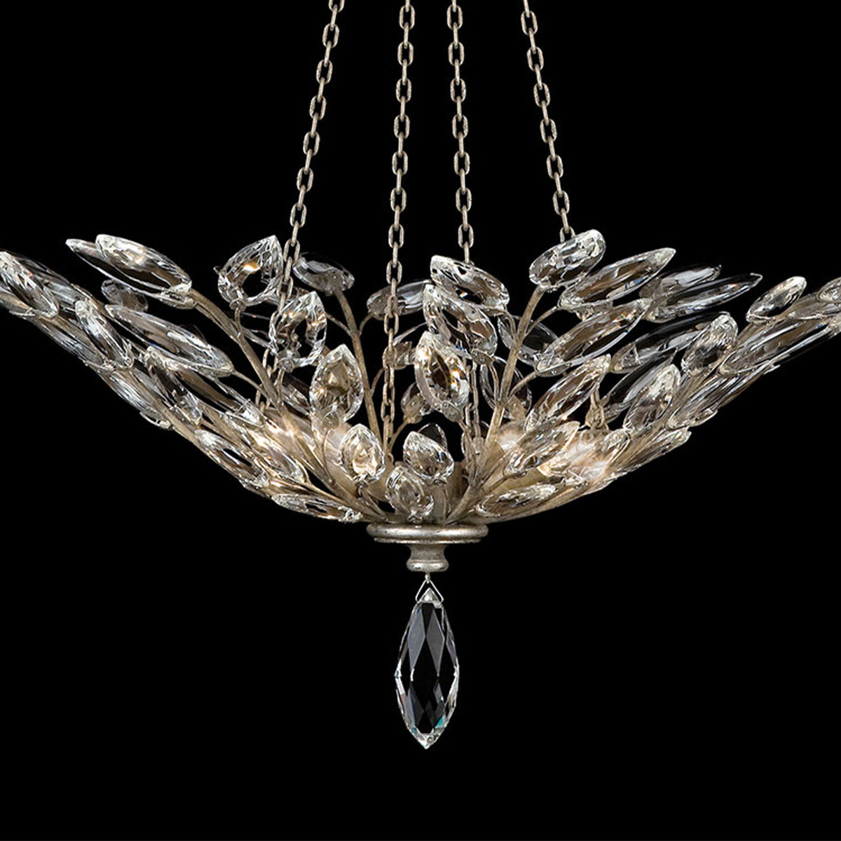 CRYSTAL LAUREL 35" W Round Pendant