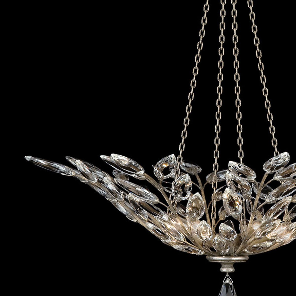 CRYSTAL LAUREL 35" W Round Pendant