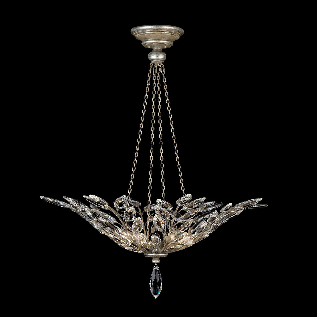 CRYSTAL LAUREL 35" W Round Pendant
