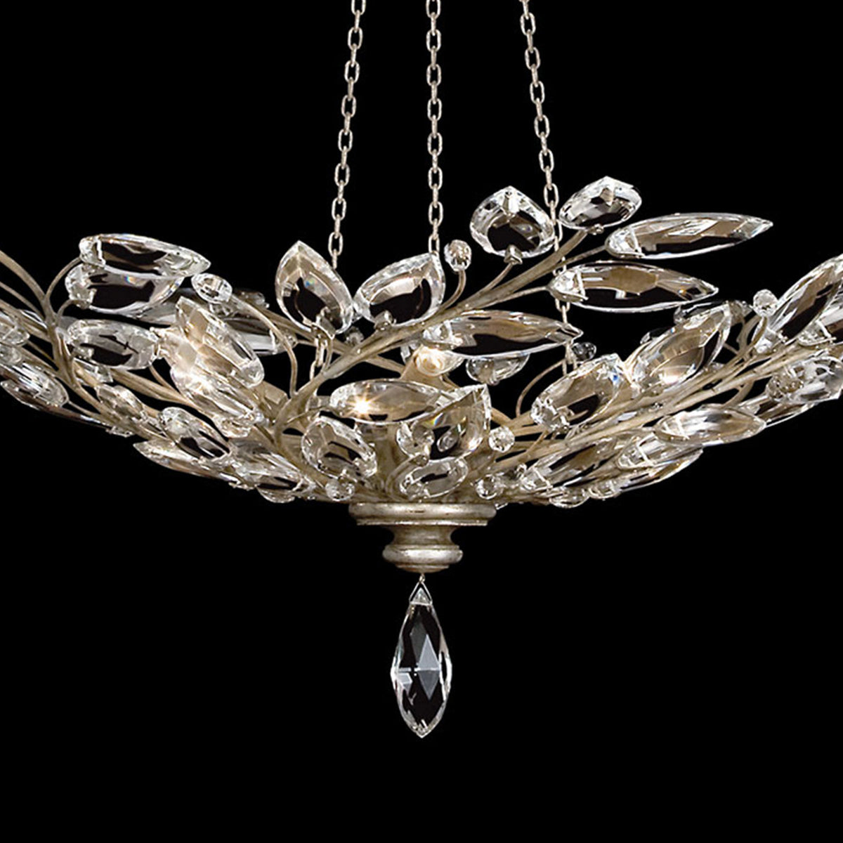 CRYSTAL LAUREL 47" W Round Pendant