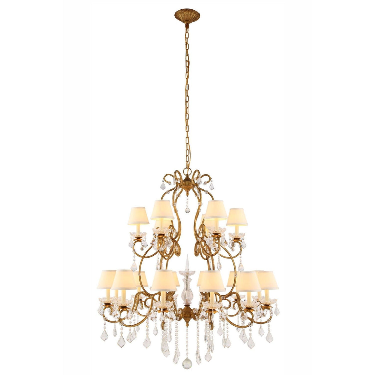 Diana Golden Iron 18-Light Chandelier