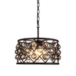 Madison Mocha Brown Four-Light Pendant with Faceted Silver Crystals
