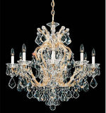 Gold 10-Light Chandelier with Clear Hand Cut Crystal