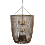 Brass Eight-Light Chandelier