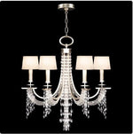 Six-Light Chandelier in Warm Silver Leaf Finish