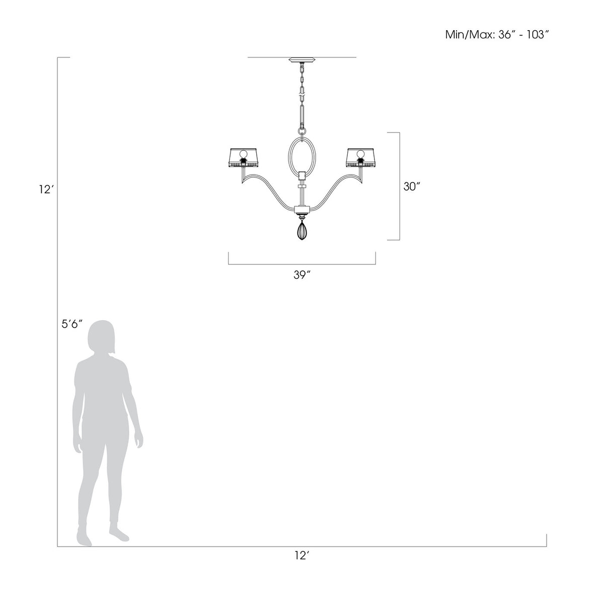 ALLEGRETTO 39" W Round Chandelier