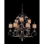 Chesapeake Sienna Bronze Nine-Light Chandelier with Beaded Drum Shades