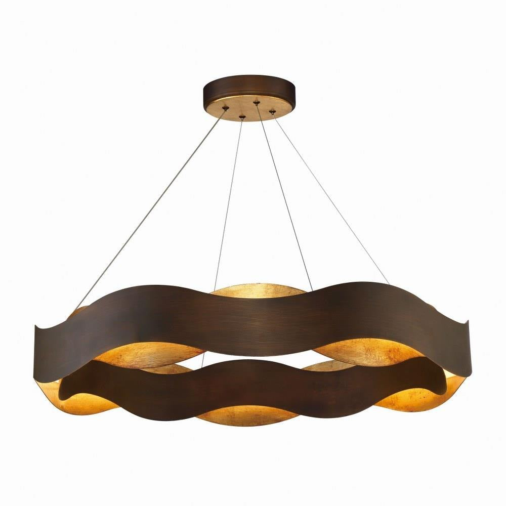 Bailey Street Home - 79-BEL-2656973 - Transitional Large LED Chandelier with Bronze/gold Metal Waves-5.5 inches-Chandeliers