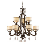 Classic Bronze Nine-Light Chandelier