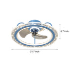 Round Stars Decor Three Step Dimming Modern Bladeless Ceiling Fan Lamp