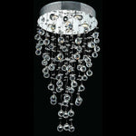 6 light Contemporary Crystal Chandelier with polished chrome base