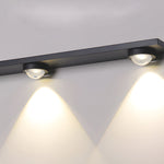 Modern Aluminum Black Long Bar Wall-Washing LED Ceiling Light - 3/4/5-Light