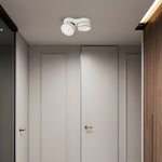 Modern Double Head Rotating Folding Ceiling-Mounted Spotlight in Black/White