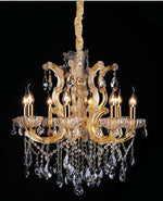 Gold plated 8 LightMaria Theresa crystal chandelier