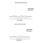 Long Strip Waves Spiral Dimmable LED White Modern Dining Room Chandeliers