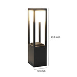 Square Aluminum Waterproof LED Black Modern Solar Pathway Lights Lawn Lamp