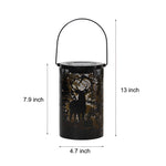 Iron Hollow Deer Silhouette Waterproof LED Modern Hanging Solar Lanterns