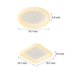 Square Round Three Step Dimming LED Milky White Modern Ceiling Light Fixture