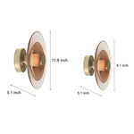 Double Layer Round Glass Electroplated Metal LED Nordic Wall Lights