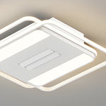 Square Round Stepless Dimming LED Mute White Modern Bladeless Ceiling Fans