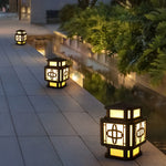 Creative LED Waterproof Black Retro Outdoor Deck Post Lights Pillar Light