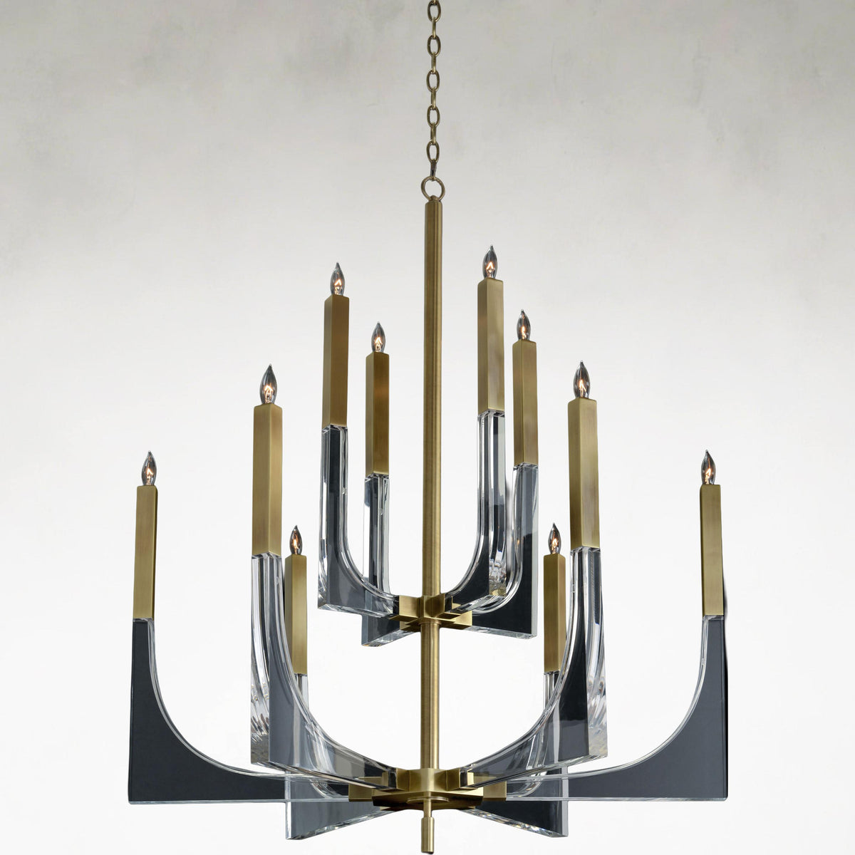 Brass and Acrylic Ceiling Chandelier Light