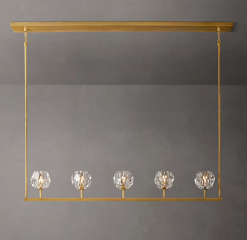 Boule De Cristal Clear Glass Linear Chandelier 60"