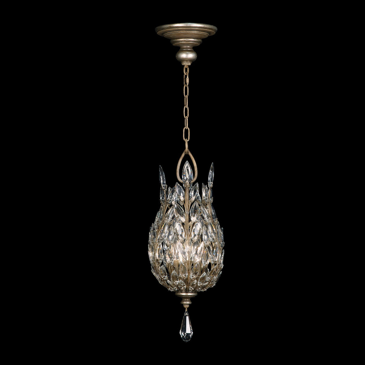CRYSTAL LAUREL 11" W Round Pendant