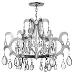 Polished Stainless Steel Twelve-Light Chandelier