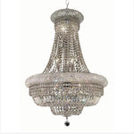 Elegant Lighting Primo Chrome Fourteen-Light 24-Inch Chandelier with Royal Cut Clear Crystal and Crystal Drop